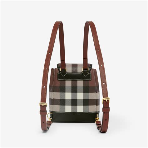 burberry rucksack grün|Check Backpack in Dark birch brown .